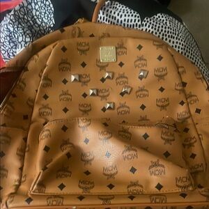 MCM Tan Backpack with Studs